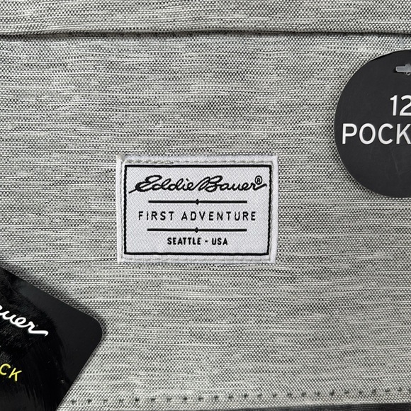 Brand New Eddie Bauer Cascade Back Pack Diaper Bag Two Tone Gray Organizer - Picture 3 of 16